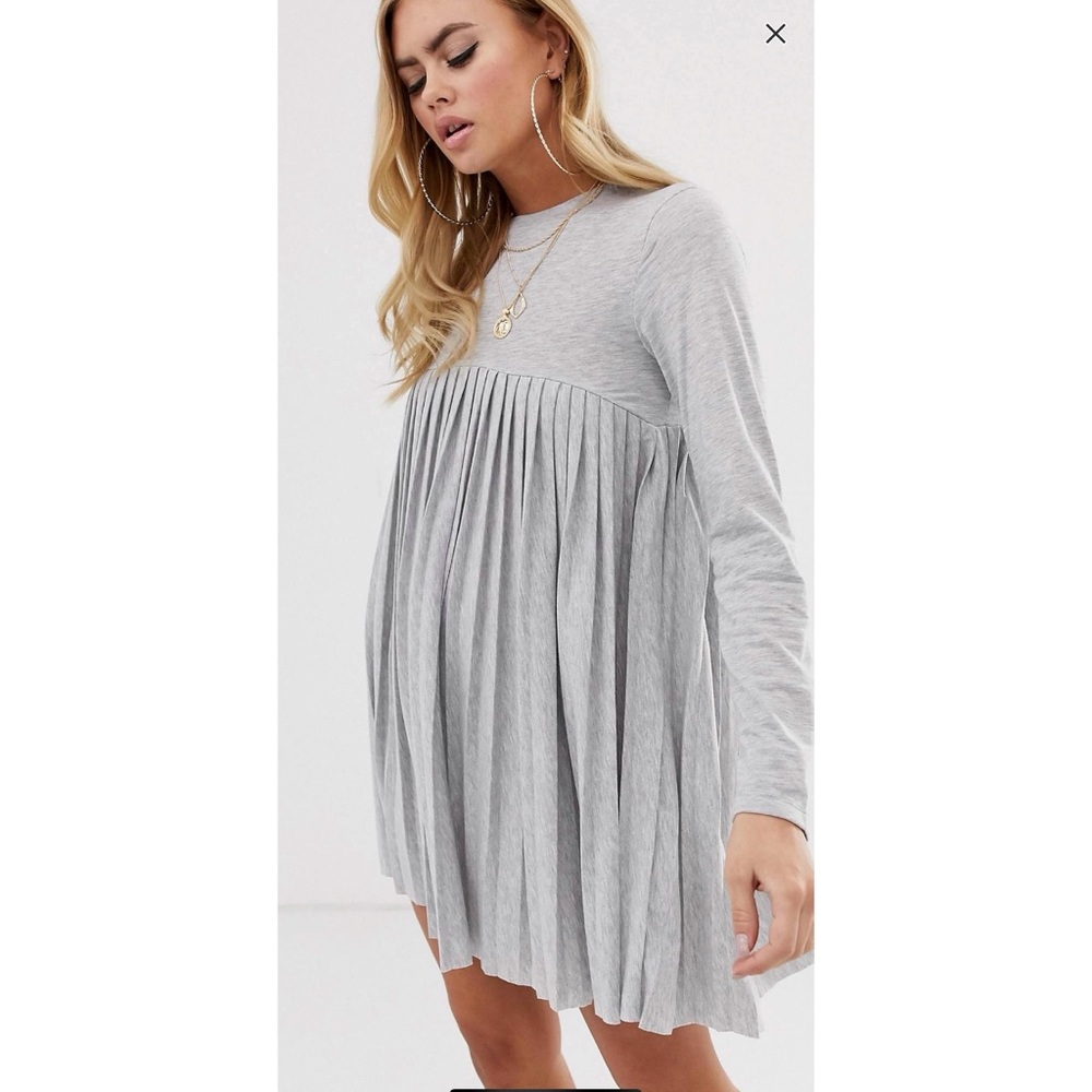 Pleated smock dress